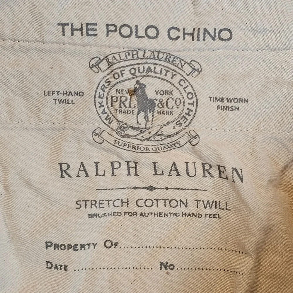 Polo Ralph Lauren Mens Classic Khaki Chino Pants Tan Cotton Twill Flat Front 50‎